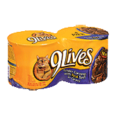 9 Lives  shredded beef in gravy cat food, 4 5.5-ounce cans Left Picture